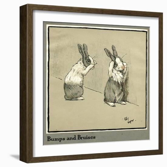 Humpty and Dumpty the Rabbits Lose their Way-Cecil Aldin-Framed Art Print