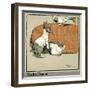 Humpty and Dumpty the Rabbits Meet a Dog-Cecil Aldin-Framed Art Print