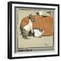 Humpty and Dumpty the Rabbits Meet a Dog-Cecil Aldin-Framed Art Print