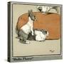 Humpty and Dumpty the Rabbits Meet a Dog-Cecil Aldin-Stretched Canvas