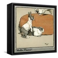 Humpty and Dumpty the Rabbits Meet a Dog-Cecil Aldin-Framed Stretched Canvas