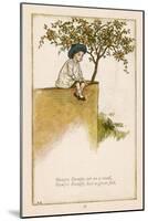 Humpty Dumpty Depicted Sitting on a Wall Previous to the Great Fall-Kate Greenaway-Mounted Art Print