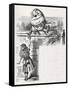 Humpty-Dumpty on the wall-John Tenniel-Framed Stretched Canvas