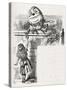 Humpty-Dumpty on the wall-John Tenniel-Stretched Canvas