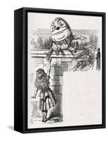 Humpty-Dumpty on the wall-John Tenniel-Framed Stretched Canvas