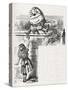 Humpty-Dumpty on the wall-John Tenniel-Stretched Canvas