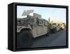 Humvees Sit on the Pier at Morehead City, North Carolina, Awaiting Deployment-null-Framed Stretched Canvas