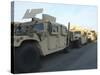 Humvees Sit on the Pier at Morehead City, North Carolina, Awaiting Deployment-null-Stretched Canvas