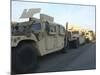 Humvees Sit on the Pier at Morehead City, North Carolina, Awaiting Deployment-null-Mounted Photographic Print