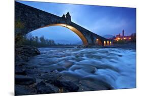 Hunchbacked Devil Bridge in Bobbio, Trebbia Valley, Piacenza, Emilia Romagna, Italy-ClickAlps-Mounted Photographic Print