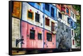 Hundertwasser House, Vienna, Austria-George Oze-Framed Stretched Canvas