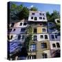 Hundertwasserhaus (Antitraditional Architecture), Vienna, Austria, Europe-Stuart Black-Stretched Canvas