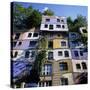 Hundertwasserhaus (Antitraditional Architecture), Vienna, Austria, Europe-Stuart Black-Stretched Canvas