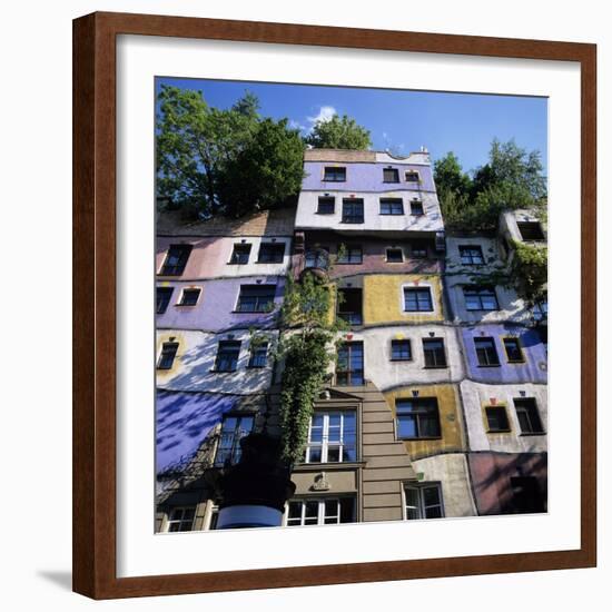 Hundertwasserhaus (Antitraditional Architecture), Vienna, Austria, Europe-Stuart Black-Framed Photographic Print