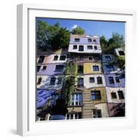 Hundertwasserhaus (Antitraditional Architecture), Vienna, Austria, Europe-Stuart Black-Framed Photographic Print