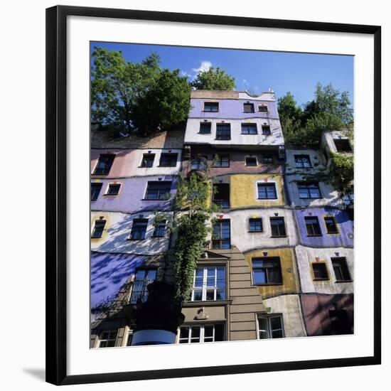 Hundertwasserhaus (Antitraditional Architecture), Vienna, Austria, Europe-Stuart Black-Framed Photographic Print