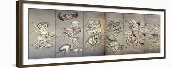 Hundreds Demon March at Night-Kyosai Kawanabe-Framed Premium Giclee Print