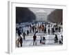 Hundreds Enjoy the Cold Weather on the Frozen Canal Near the Baroque Castle Nymphenburg in Munich-null-Framed Photographic Print