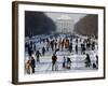 Hundreds Enjoy the Cold Weather on the Frozen Canal Near the Baroque Castle Nymphenburg in Munich-null-Framed Photographic Print