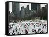 Hundreds of Ice Skaters Crowd Wollman Rink-null-Framed Stretched Canvas