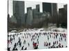 Hundreds of Ice Skaters Crowd Wollman Rink-null-Stretched Canvas