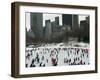 Hundreds of Ice Skaters Crowd Wollman Rink-null-Framed Premium Photographic Print