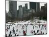 Hundreds of Ice Skaters Crowd Wollman Rink-null-Mounted Premium Photographic Print