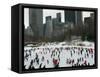 Hundreds of Ice Skaters Crowd Wollman Rink-null-Framed Stretched Canvas