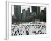 Hundreds of Ice Skaters Crowd Wollman Rink-null-Framed Photographic Print