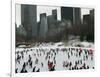 Hundreds of Ice Skaters Crowd Wollman Rink-null-Framed Photographic Print