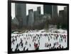 Hundreds of Ice Skaters Crowd Wollman Rink-null-Framed Photographic Print