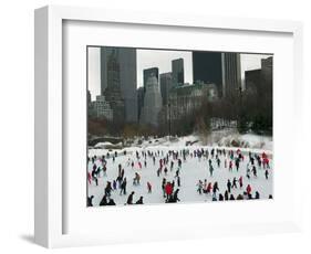 Hundreds of Ice Skaters Crowd Wollman Rink-null-Framed Photographic Print