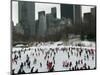 Hundreds of Ice Skaters Crowd Wollman Rink-null-Mounted Photographic Print