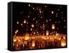 Hundreds of Lanterns are Released During a Memorial Service-null-Framed Stretched Canvas