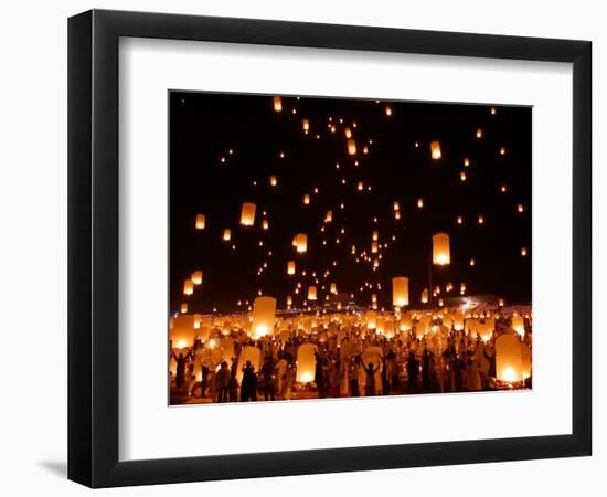 Hundreds of Lanterns are Released During a Memorial Service-null-Framed Photographic Print