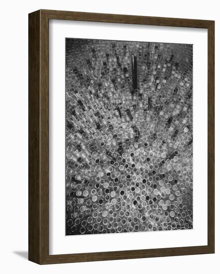 Hundreds of Test Tubes Set Up to Symbolize the Lengthy Search For Polio Vaccine-Andreas Feininger-Framed Photographic Print