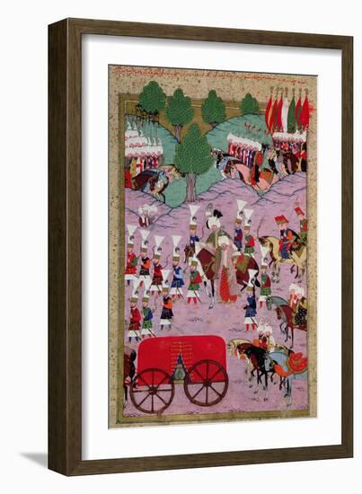 "Hunername" the Army of Suleyman the Magnificent (1494-1566) Leave for Europe-null-Framed Giclee Print