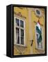 Hungarian Flag and House Detaill, Uri Utca, Old Town, Budapest, Hungary, Europe-Jean Brooks-Framed Stretched Canvas