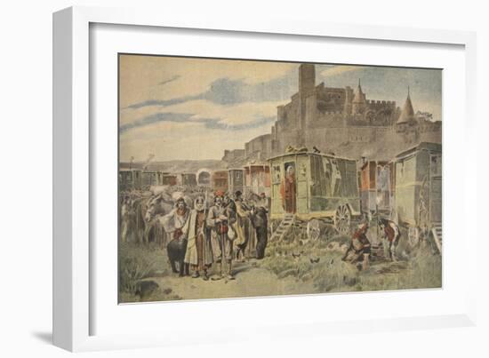 Hungarian Gypsies Outside Carcassonne-French-Framed Giclee Print