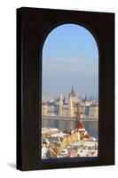 Hungarian Parliament and River Danube on a Winters Afternoon, Budapest, Hungary, Europe-Doug Pearson-Stretched Canvas