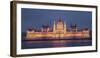 Hungarian Parliament at twilight, Budapest, Hungary-Karen Deakin-Framed Photographic Print