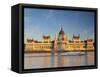 Hungarian Parliament Building and River Danube, Budapest, Hungary-Doug Pearson-Framed Stretched Canvas