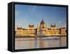 Hungarian Parliament Building and River Danube, Budapest, Hungary-Doug Pearson-Framed Stretched Canvas