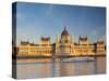 Hungarian Parliament Building and River Danube, Budapest, Hungary-Doug Pearson-Stretched Canvas