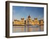 Hungarian Parliament Building and River Danube, Budapest, Hungary-Doug Pearson-Framed Photographic Print