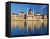 Hungarian Parliament Building and River Danube, Budapest, Hungary-Doug Pearson-Framed Stretched Canvas