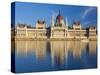 Hungarian Parliament Building and River Danube, Budapest, Hungary-Doug Pearson-Stretched Canvas