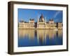 Hungarian Parliament Building and River Danube, Budapest, Hungary-Doug Pearson-Framed Photographic Print