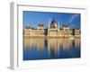 Hungarian Parliament Building and River Danube, Budapest, Hungary-Doug Pearson-Framed Photographic Print