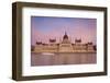 Hungarian Parliament Building and the River Danube at Sunset, Budapest, Hungary, Europe-Doug Pearson-Framed Photographic Print